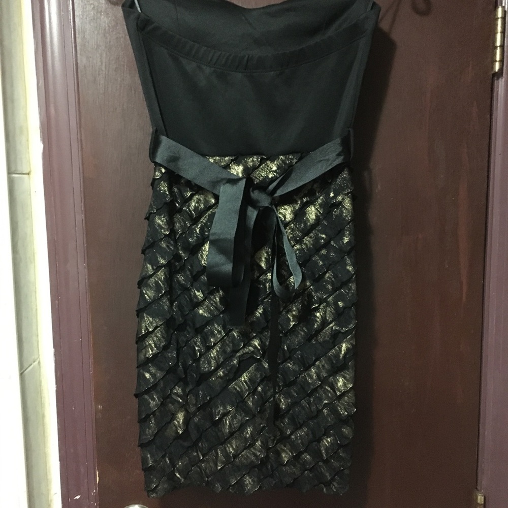 Black/Gold Ruffle Mini Dress - Picture 2 of 2